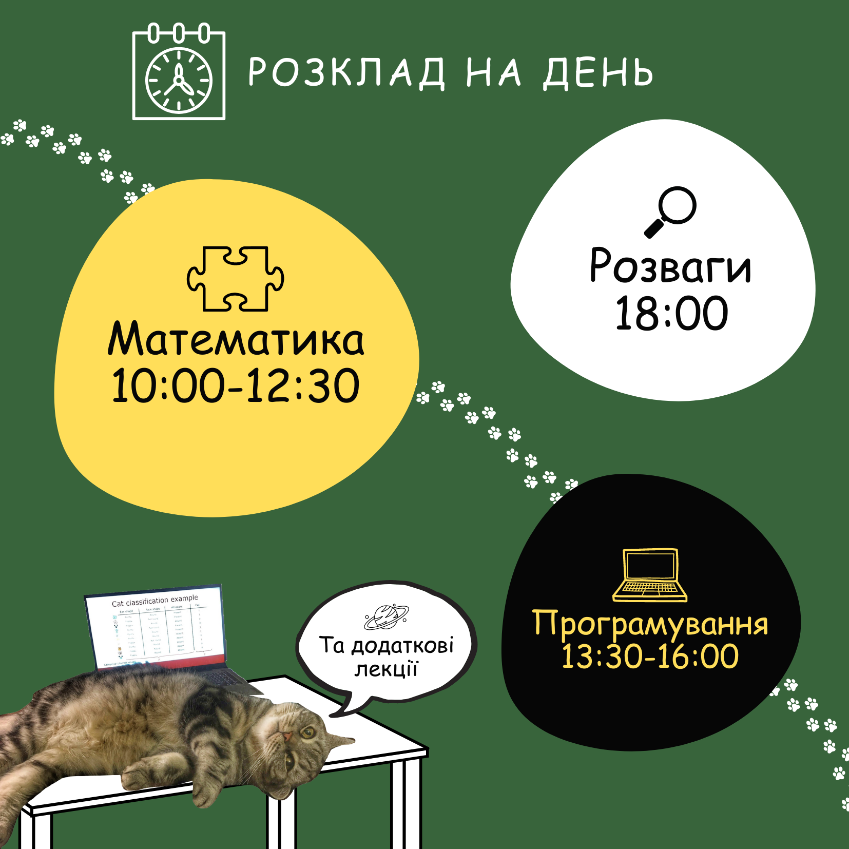 * Розваги та програмування будуть відбуватися не в усі дні. Детальний розклад у групі учасників.